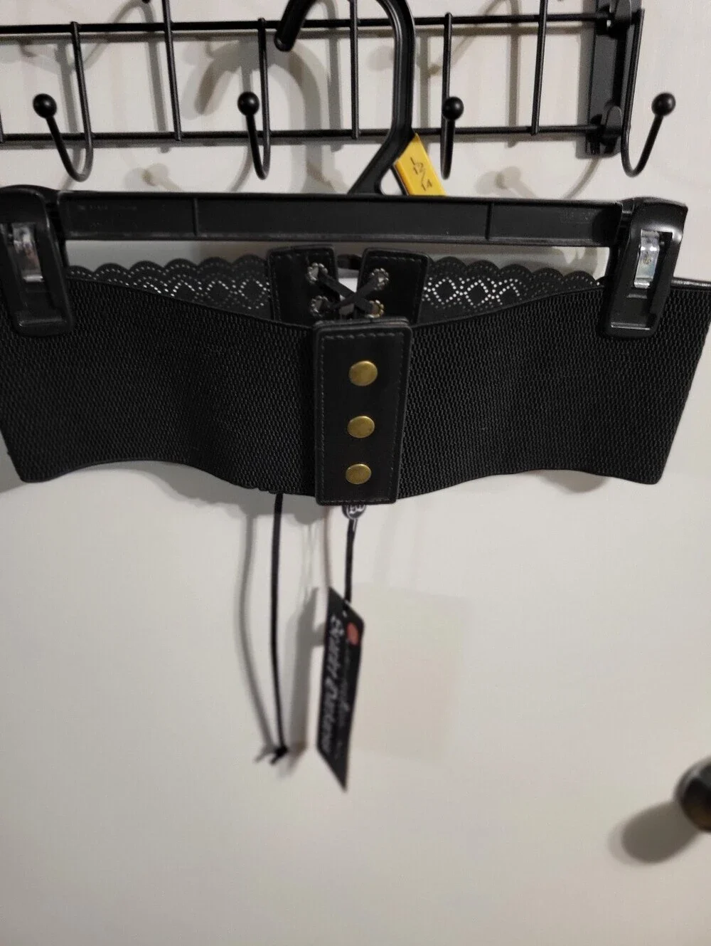 Scarlet Darkness Belt Corset Elastic Stretchy Cinch Black Belt NEW Medium